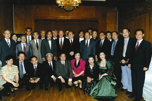 Leaders of Chinese Communist Party and State like Jiang Zemin attending the Poetry Concert for commemorating the 50th year of the establishment of the diplomatic relations between China and Soviet Union